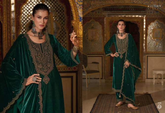 Noor E Jahan By Kilory Premium Velvet Embroidery Salwar Kameez Wholesale Shop In Surat